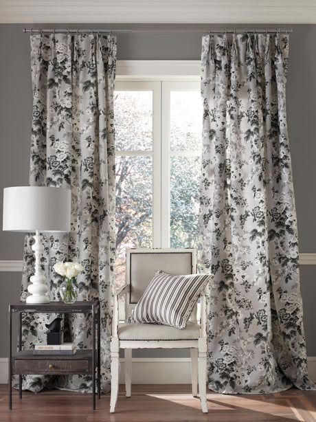 Scalamandre SC 000316602 FRENCH GREY ASCOT LINEN PRINT Fabric - Eade's Wallpaper