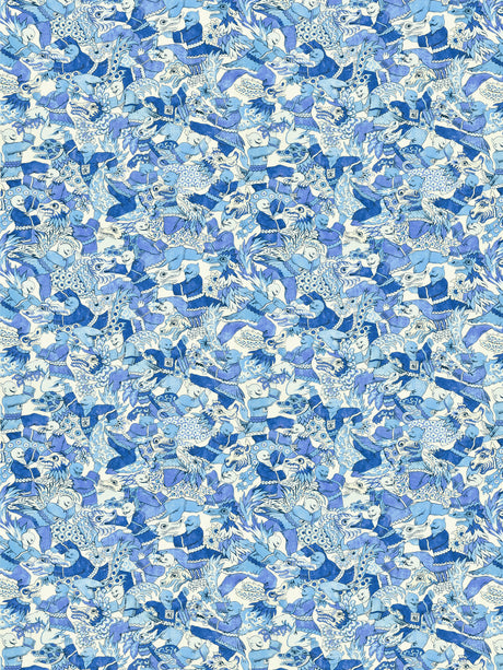 Scalamandre SC 000316612 PORCELAIN DRAGON DANCE Fabric - Eade's Wallpaper