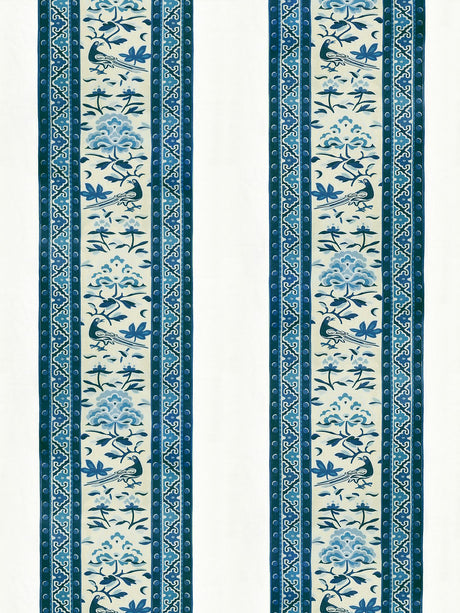 Scalamandre SC 000316613 PORCELAIN ROYAL PEONY LINEN PRINT Fabric - Eade's Wallpaper