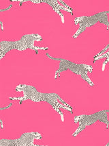 Scalamandre SC 000316634 BUBBLEGUM LEAPING CHEETAH COTTON PRINT Fabric - Eade's Wallpaper