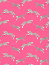 Scalamandre SC 000316634 BUBBLEGUM LEAPING CHEETAH COTTON PRINT Fabric - Eade's Wallpaper