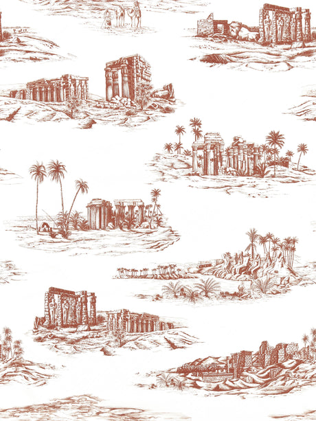 Scalamandre SC 000316635 RED CLAY CAIRO TOILE Fabric - Eade's Wallpaper