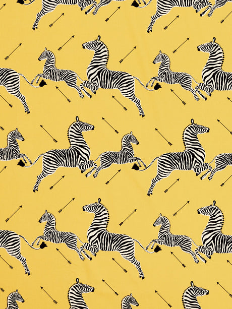 Scalamandre SC 000316641 YELLOW ZEBRAS PETITE Fabric - Eade's Wallpaper