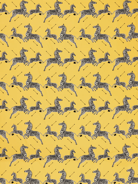 Scalamandre SC 000316641 YELLOW ZEBRAS PETITE Fabric - Eade's Wallpaper
