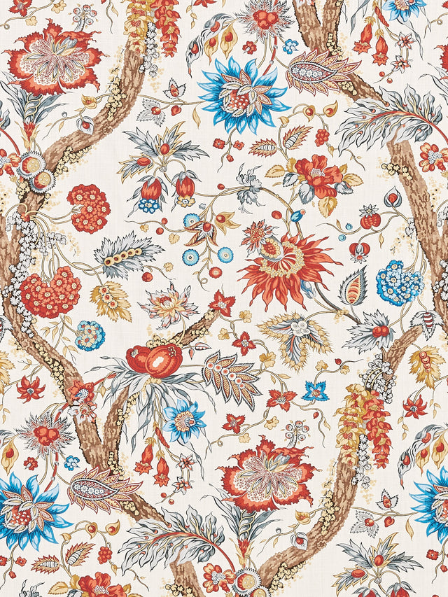 Scalamandre SC 000316647 AUTUMN MULTI FLEURS TROPICALES Fabric - Eade's Wallpaper