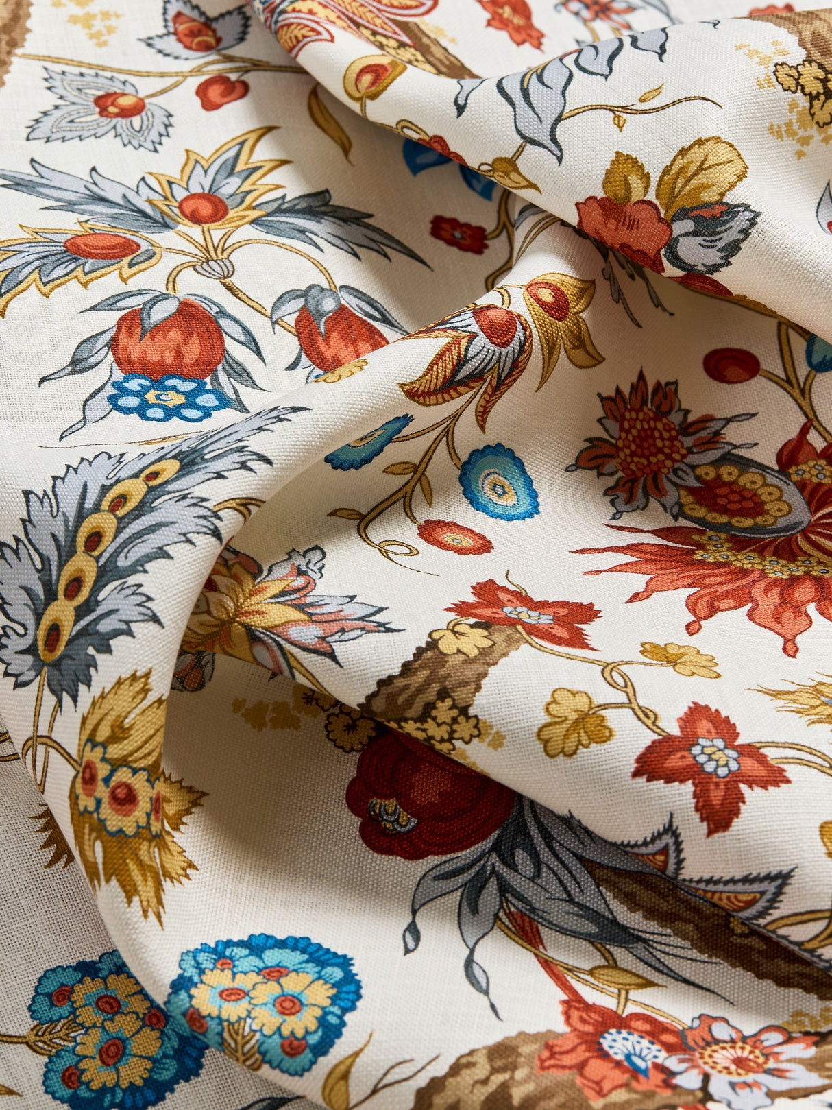 Scalamandre SC 000316647 AUTUMN MULTI FLEURS TROPICALES Fabric - Eade's Wallpaper