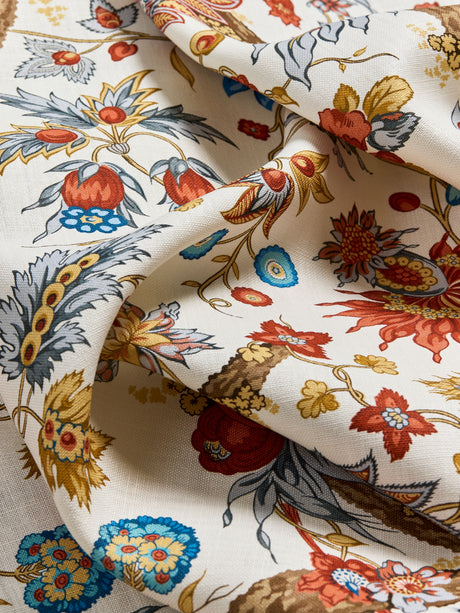 Scalamandre SC 000316647 AUTUMN MULTI FLEURS TROPICALES Fabric - Eade's Wallpaper