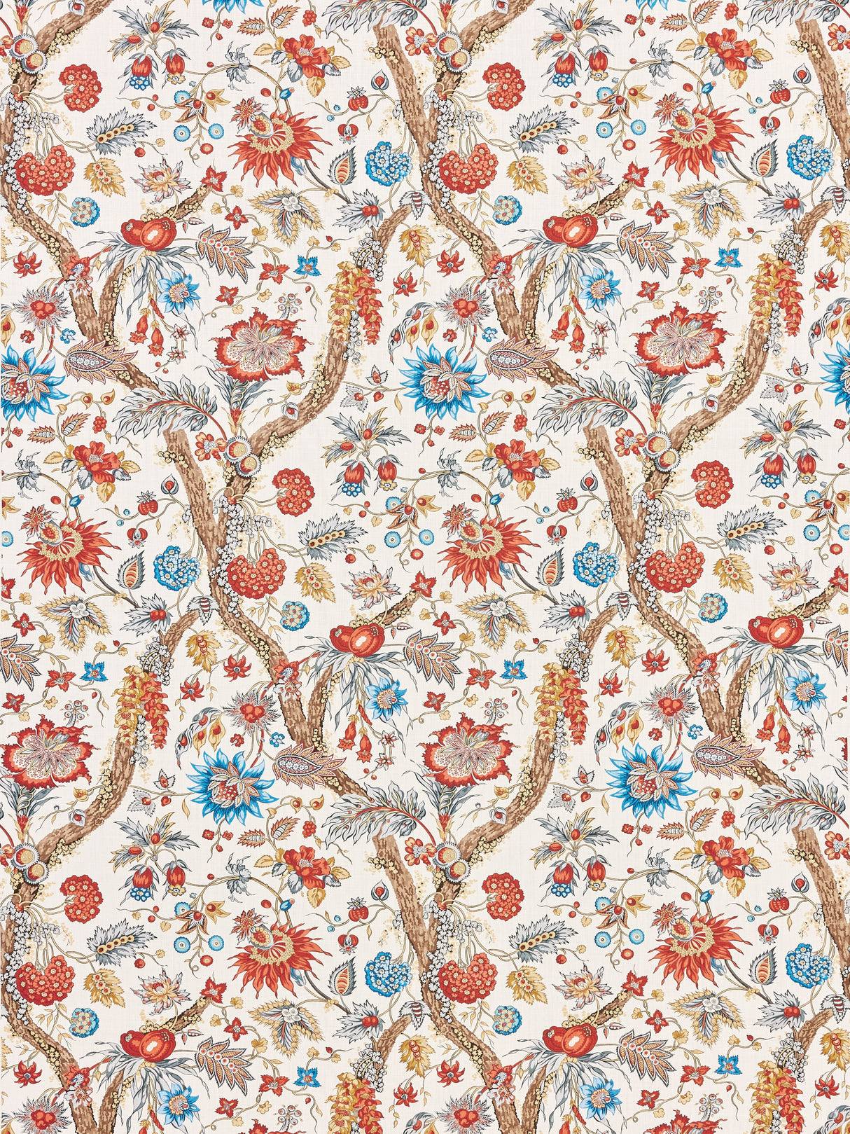 Scalamandre SC 000316647 AUTUMN MULTI FLEURS TROPICALES Fabric - Eade's Wallpaper
