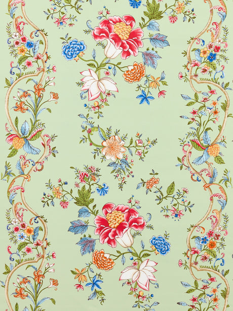 Scalamandre SC 000316648 SEAFOAM POSEY CAMELLIA TRELLIS Fabric - Eade's Wallpaper