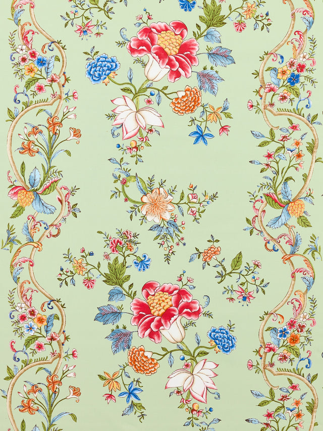 Scalamandre SC 000316648 SEAFOAM POSEY CAMELLIA TRELLIS Fabric - Eade's Wallpaper