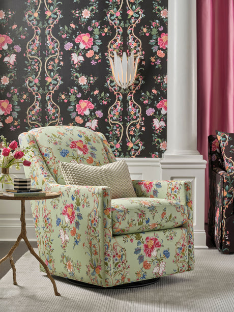 Scalamandre SC 000316648 SEAFOAM POSEY CAMELLIA TRELLIS Fabric - Eade's Wallpaper