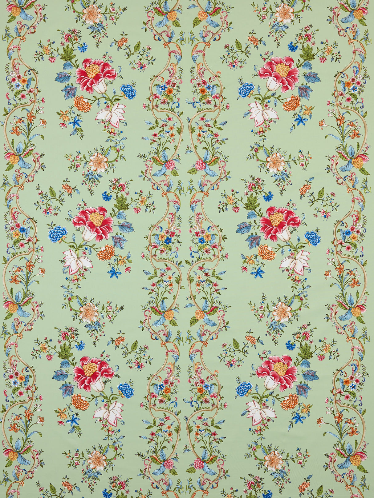 Scalamandre SC 000316648 SEAFOAM POSEY CAMELLIA TRELLIS Fabric - Eade's Wallpaper