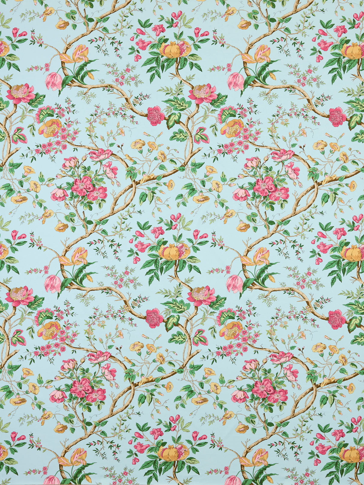 Scalamandre SC 000316651 SPRING SKY PERSEPHONE PRINT Fabric - Eade's Wallpaper