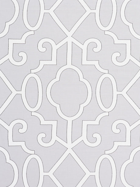 Scalamandre SC 000327012 PEARL GREY MING FRETWORK Fabric - Eade's Wallpaper