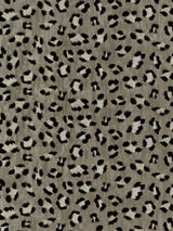 Scalamandre SC 000327075 EBONY ON SILVER BRODERIE LEOPARD Fabric - Eade's Wallpaper