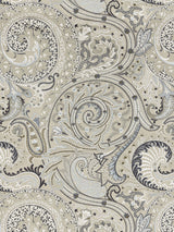Scalamandre SC 000327124 FLAX MALABAR PAISLEY EMBROIDERY Fabric - Eade's Wallpaper