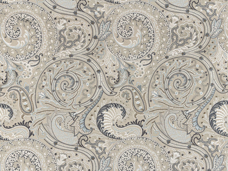 Scalamandre SC 000327124 FLAX MALABAR PAISLEY EMBROIDERY Fabric - Eade's Wallpaper