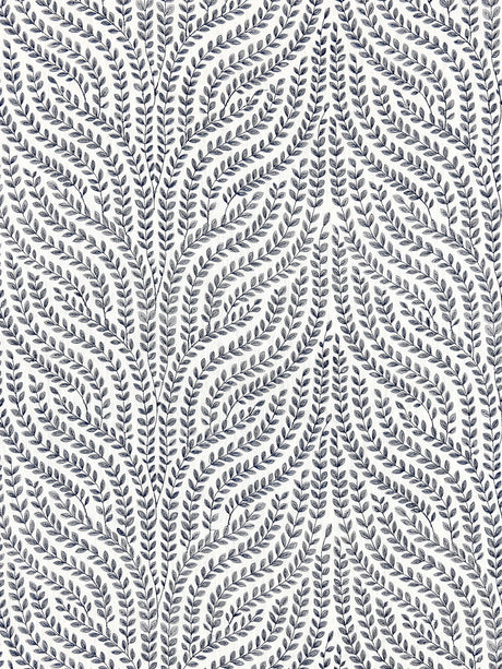 Scalamandre SC 000327125 NAVY WILLOW VINE EMBROIDERY Fabric - Eade's Wallpaper
