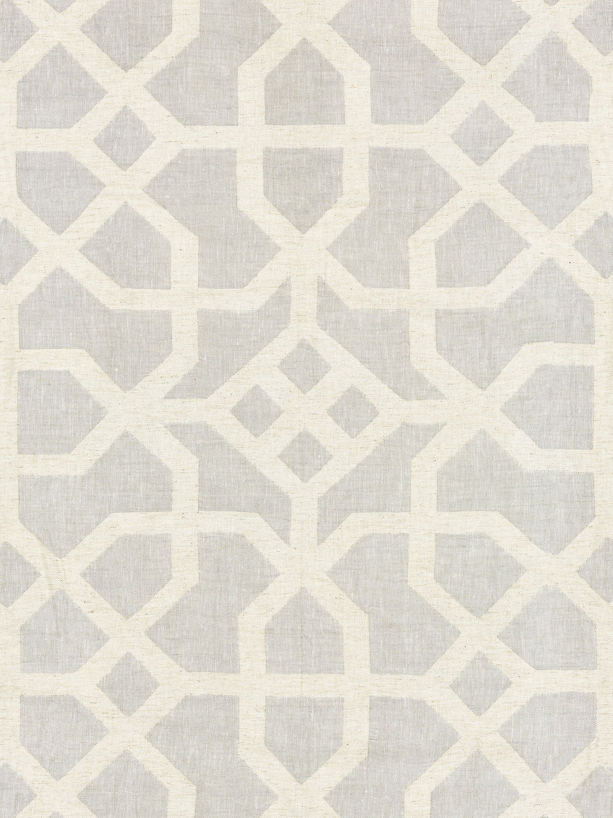Scalamandre SC 000327149 NICKEL & GREIGE LINEN LATTICE Fabric - Eade's Wallpaper