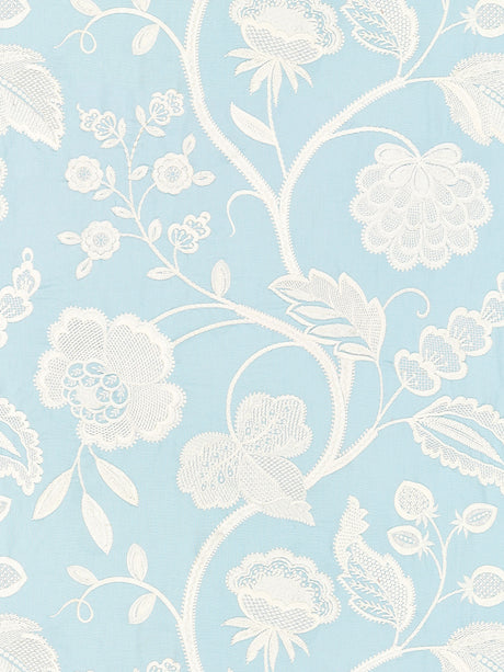 Scalamandre SC 000327151 SKY KENSINGTON EMBROIDERY Fabric - Eade's Wallpaper
