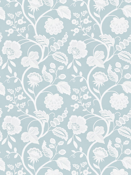 Scalamandre SC 000327151 SKY KENSINGTON EMBROIDERY Fabric - Eade's Wallpaper