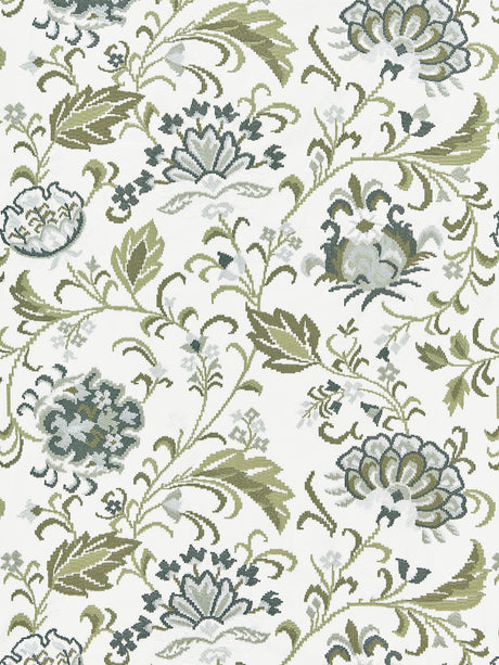 Scalamandre SC 000327173 ASH DELPHINE EMBROIDERY Fabric - Eade's Wallpaper