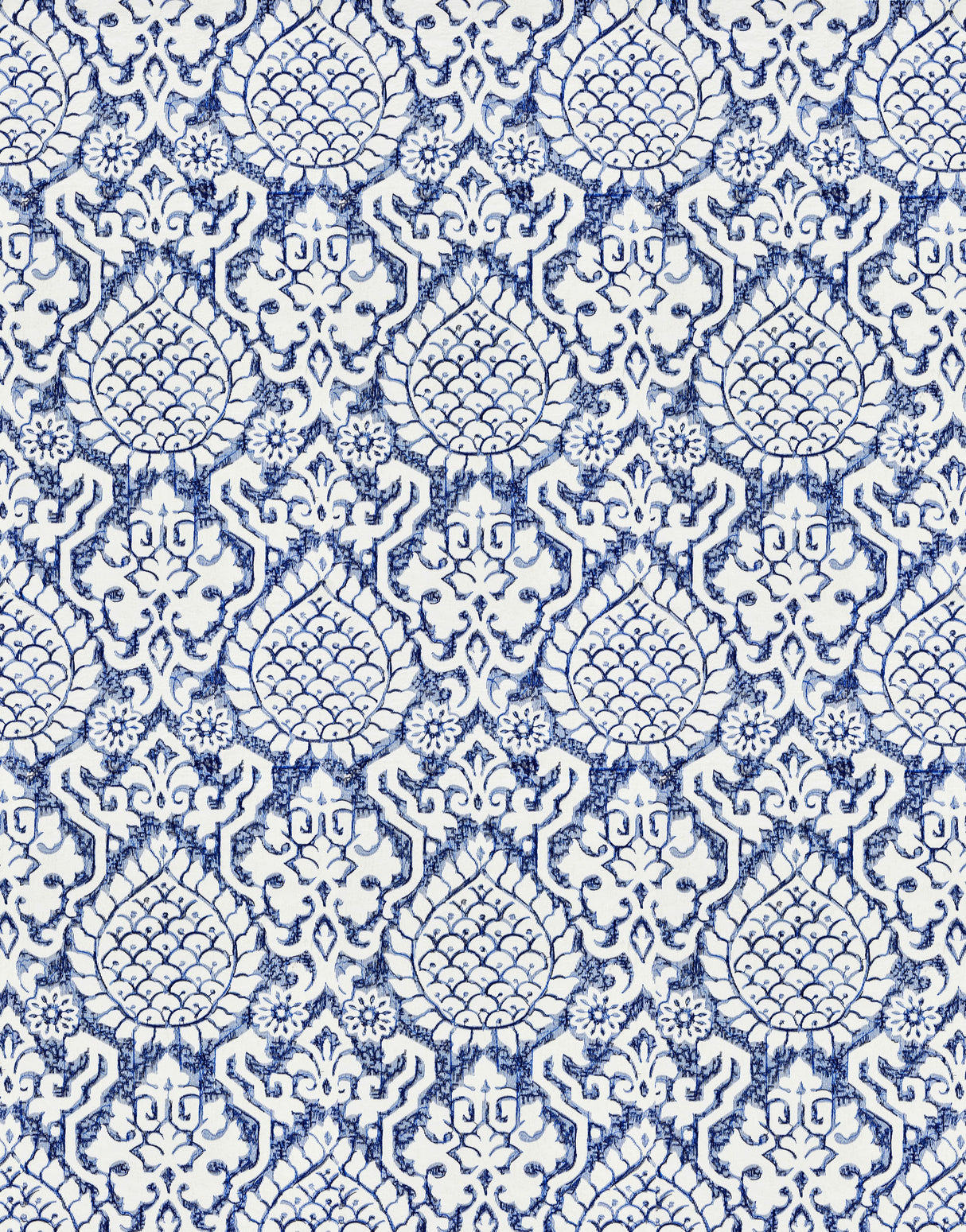 Scalamandre SC 000327217 PORCELAIN SURAT EMBROIDERY Fabric - Eade's Wallpaper