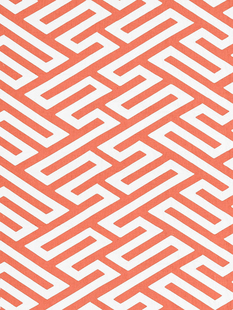 Scalamandre SC 000327218 CORAL CANTON FRET APPLIQUE Fabric - Eade's Wallpaper