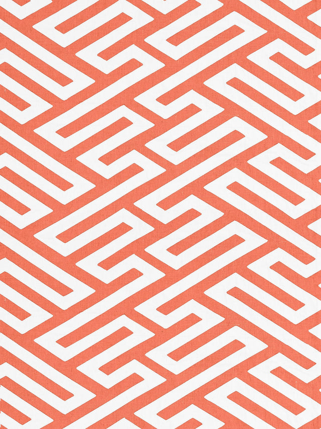 Scalamandre SC 000327218 CORAL CANTON FRET APPLIQUE Fabric - Eade's Wallpaper