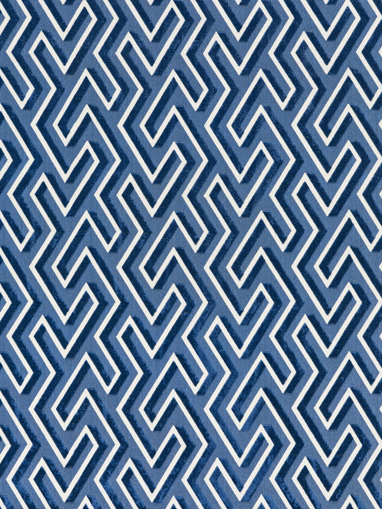 Scalamandre SC 000327237 COBALT MAZE VELVET Fabric - Eade's Wallpaper