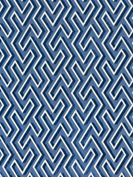 Scalamandre SC 000327237 COBALT MAZE VELVET Fabric - Eade's Wallpaper