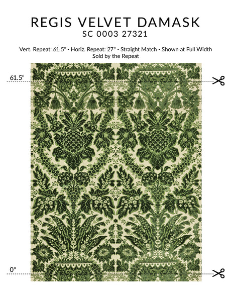 Scalamandre SC 000327321 FROND REGIS VELVET DAMASK Fabric - Eade's Wallpaper