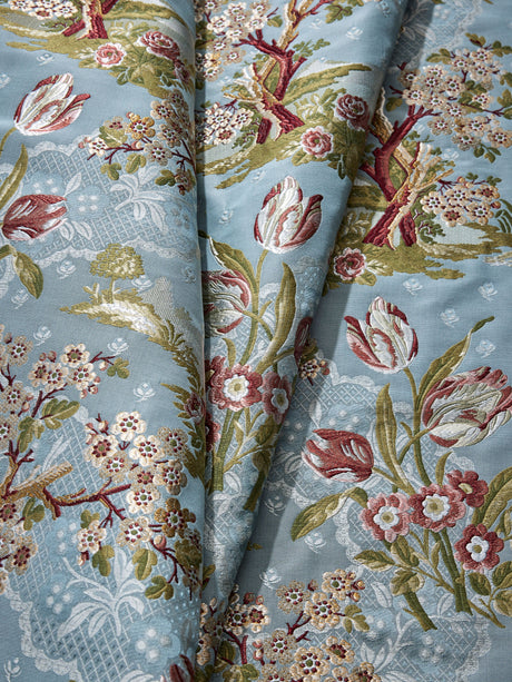 Scalamandre SC 000327322 PEACH SKY AVIGNON BROCADE Fabric - Eade's Wallpaper