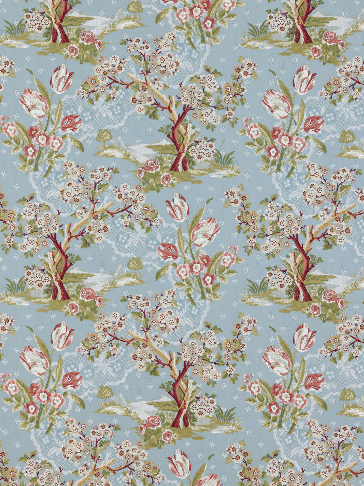 Scalamandre SC 000327322 PEACH SKY AVIGNON BROCADE Fabric - Eade's Wallpaper