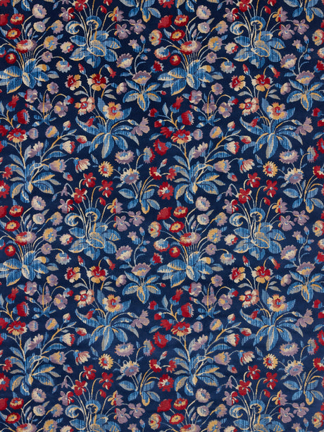 Scalamandre SC 000327328 NAVY LILAC MILLEFLEUR VELVET Fabric - Eade's Wallpaper
