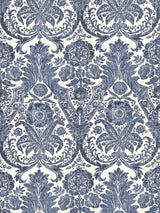 Scalamandre SC 0003WP88354 DENIM LUCIANA DAMASK PRINT WALLPAPER - Eade's Wallpaper