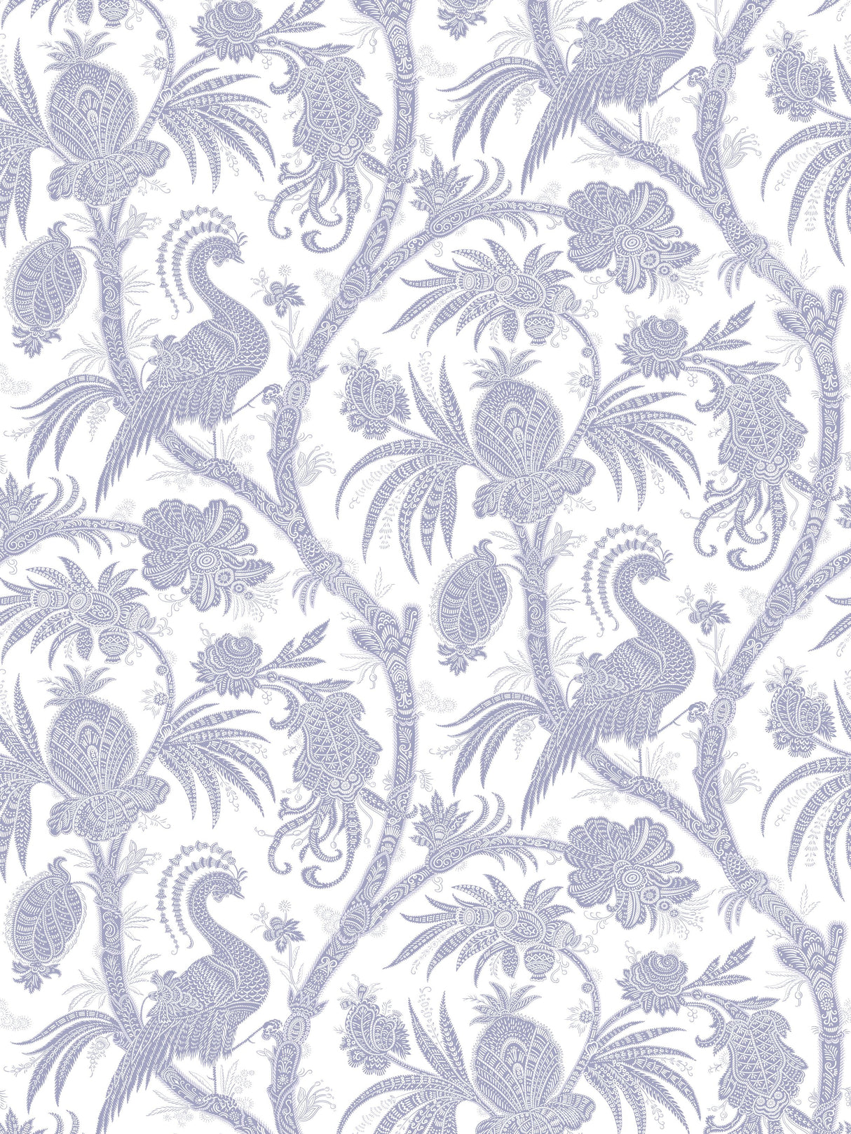 Scalamandre SC 0003WP88355D LAVENDER BALINESE PEACOCK WALLPAPER - Eade's Wallpaper