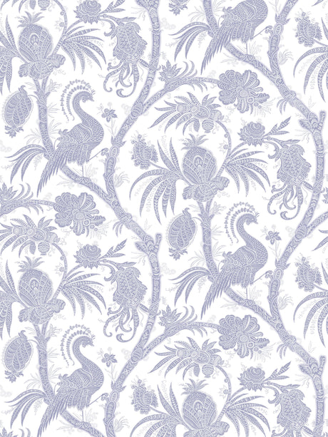 Scalamandre SC 0003WP88355D LAVENDER BALINESE PEACOCK WALLPAPER - Eade's Wallpaper