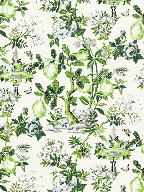 Scalamandre SC 0003WP88377 VERDANCE SHANTUNG GARDEN WALLPAPER - Eade's Wallpaper