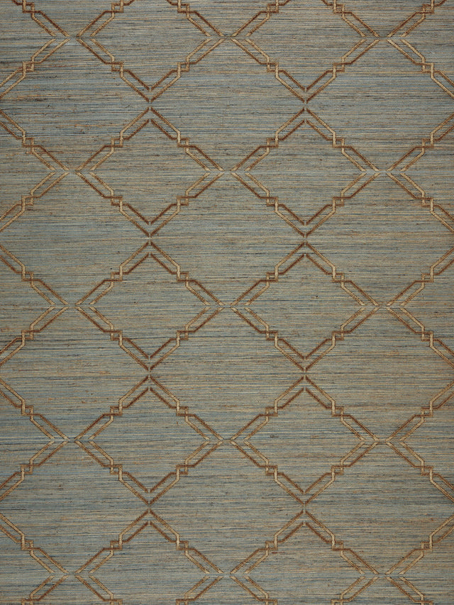 Scalamandre SC 0001WP88383 GLACIER MONROE EMBROIDERED GRASSCLOTH WALLPAPER - Eade's Wallpaper
