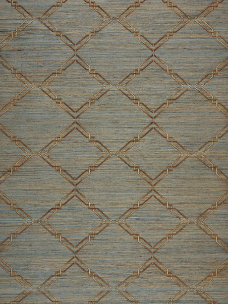 Scalamandre SC 0003WP88383 BRONZE MONROE EMBROIDERED GRASSCLOTH WALLPAPER - Eade's Wallpaper