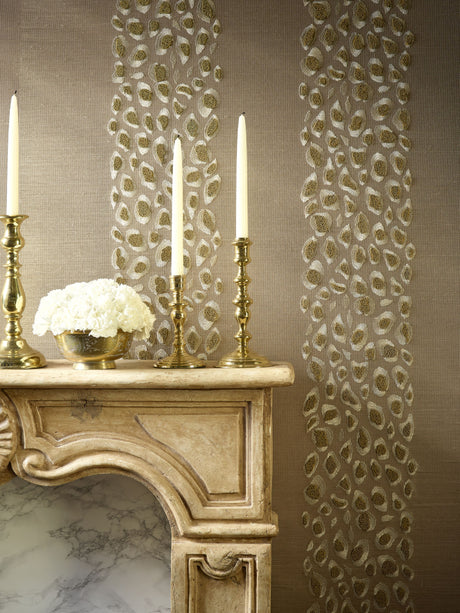 Scalamandre SC 0003WP88446 DESERT CATWALK EMBELLISHED GRASSCLOTH WALLPAPER - Eade's Wallpaper