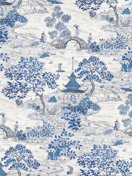 Scalamandre SC 0003WP88554 EVENING BLUE SATOMI - WALLPAPER - Eade's Wallpaper