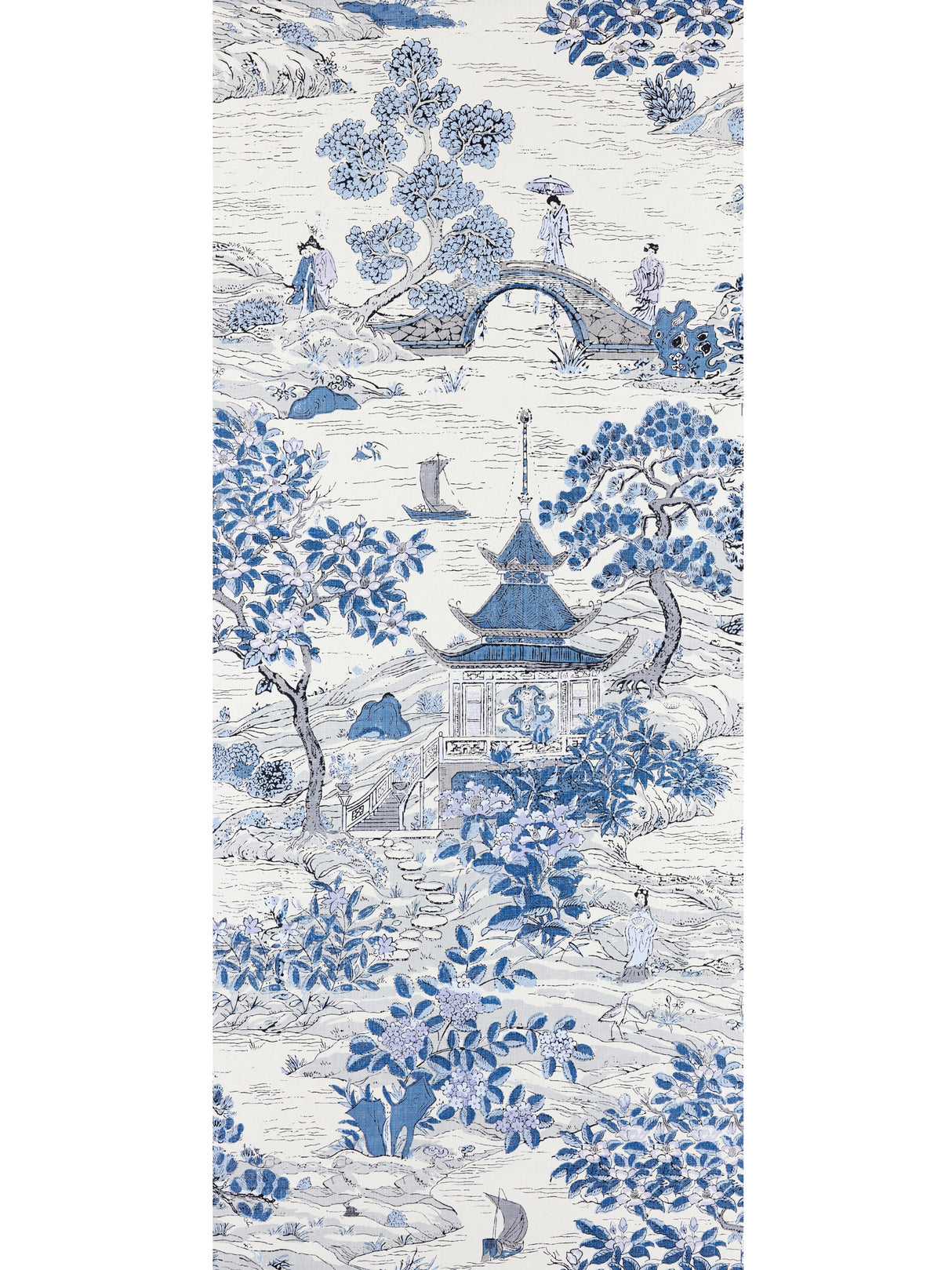 Scalamandre SC 0003WP88554 EVENING BLUE SATOMI - WALLPAPER - Eade's Wallpaper