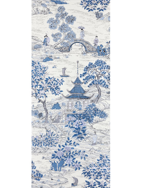 Scalamandre SC 0003WP88554 EVENING BLUE SATOMI - WALLPAPER - Eade's Wallpaper