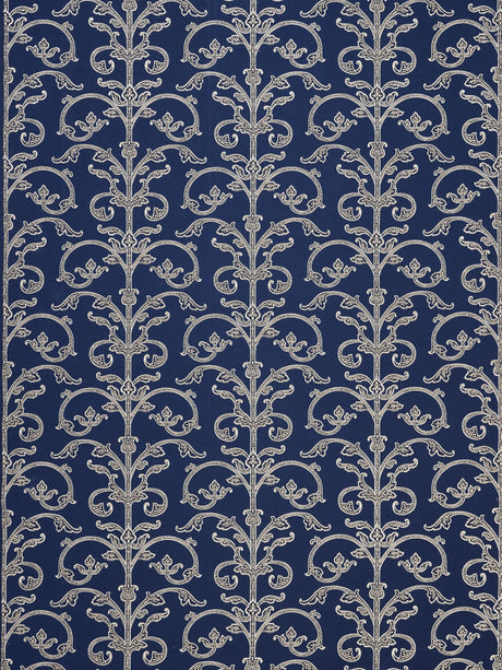 Scalamandre SC 0003WP88558 NAVY SAXONY SCROLL WALLPAPER - Eade's Wallpaper
