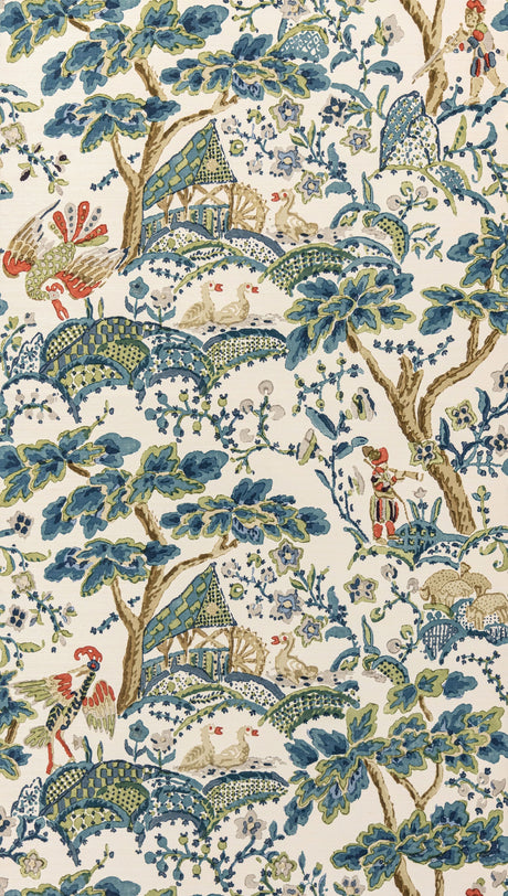 Scalamandre SC 0003WP88588 PEACOCK ON SAND KELMESCOTT WALLPAPER - Eade's Wallpaper