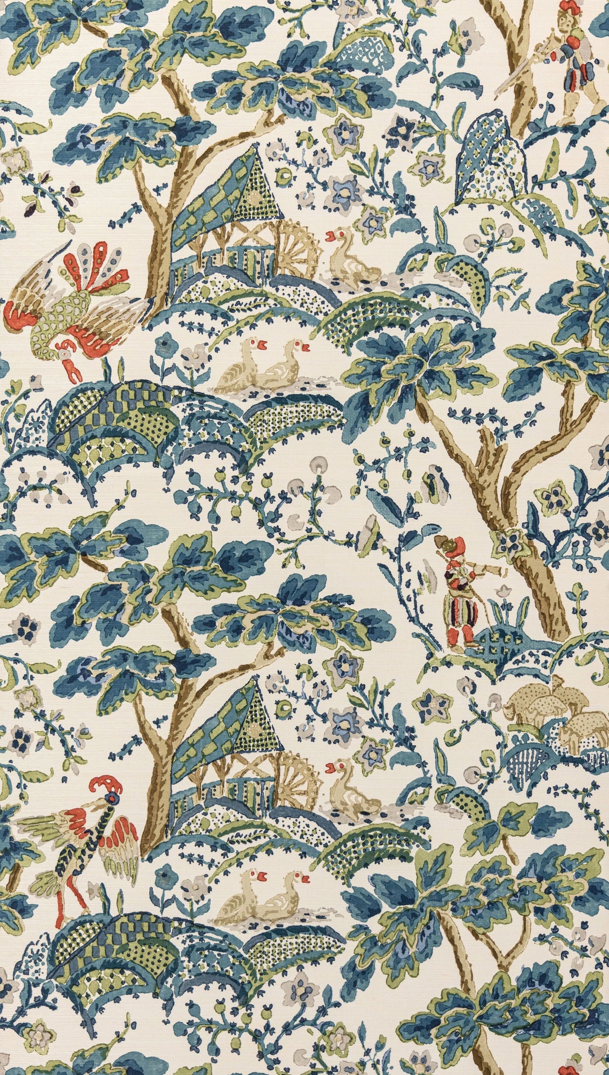 Scalamandre SC 0003WP88588 PEACOCK ON SAND KELMESCOTT WALLPAPER - Eade's Wallpaper