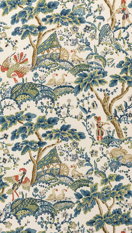 Scalamandre SC 0003WP88588 PEACOCK ON SAND KELMESCOTT WALLPAPER - Eade's Wallpaper