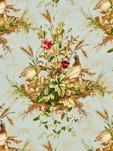 Scalamandre SC 000416310 MULTI ON LONDON BLUE EDWIN'S COVEY LINEN PRINT Fabric - Eade's Wallpaper